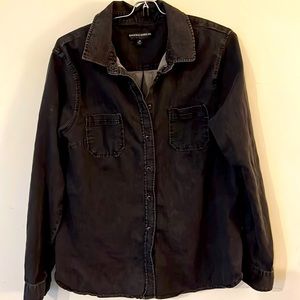 Brooke Shields Black Denim Shirt Button Down